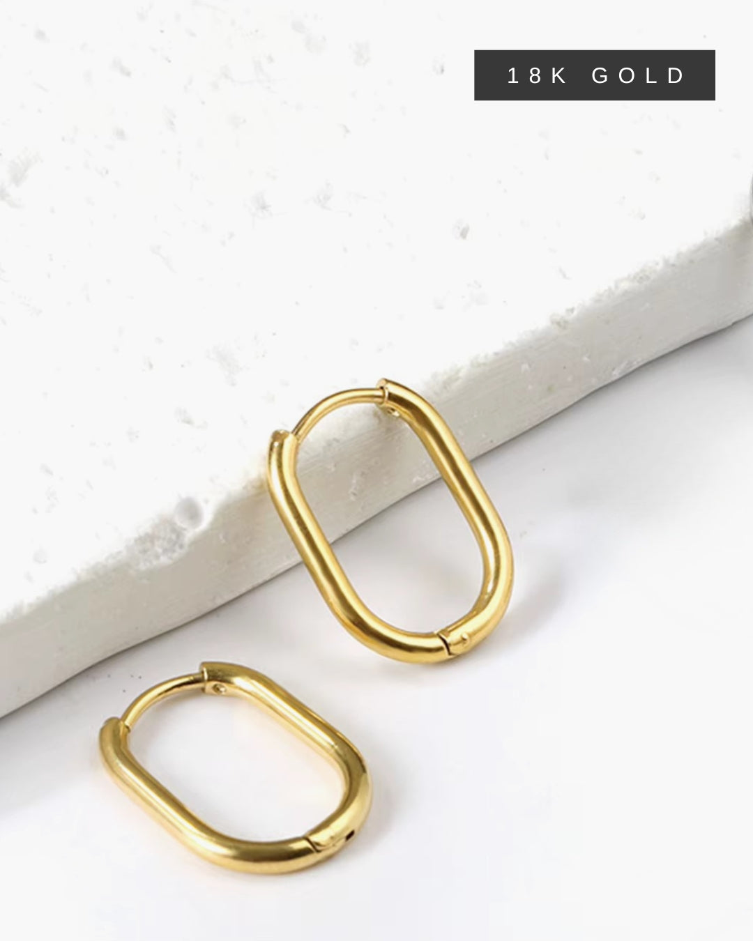 Mini Rectangle Hoops - Hypoallergenic