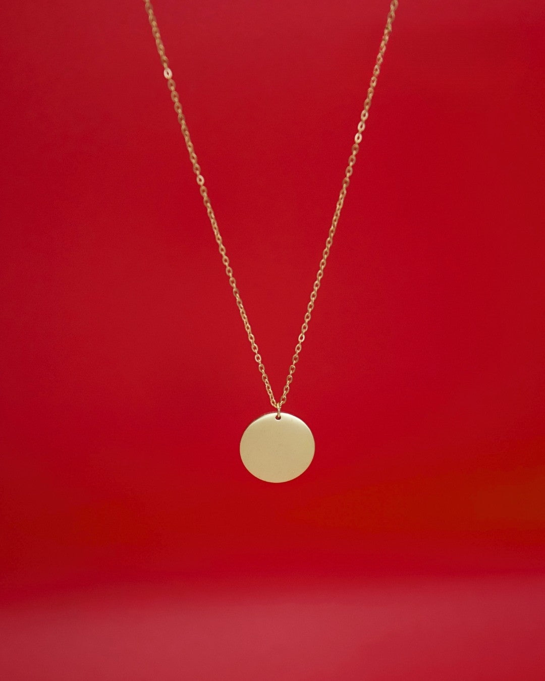 Disc Necklace With Optional Initial