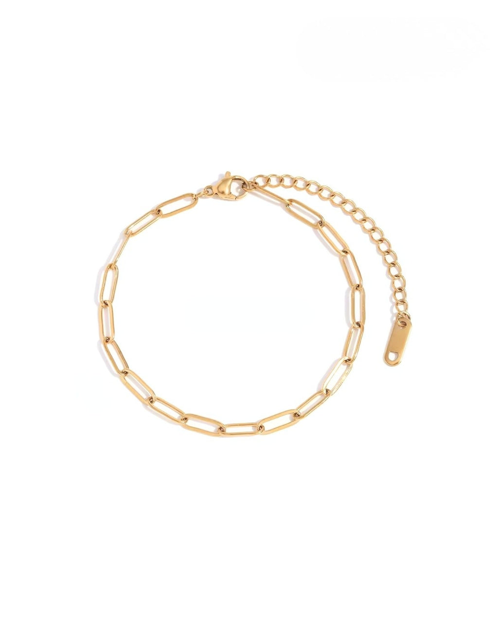 Paperclip Chain Bracelet - 18k Gold - Hypoallergenic