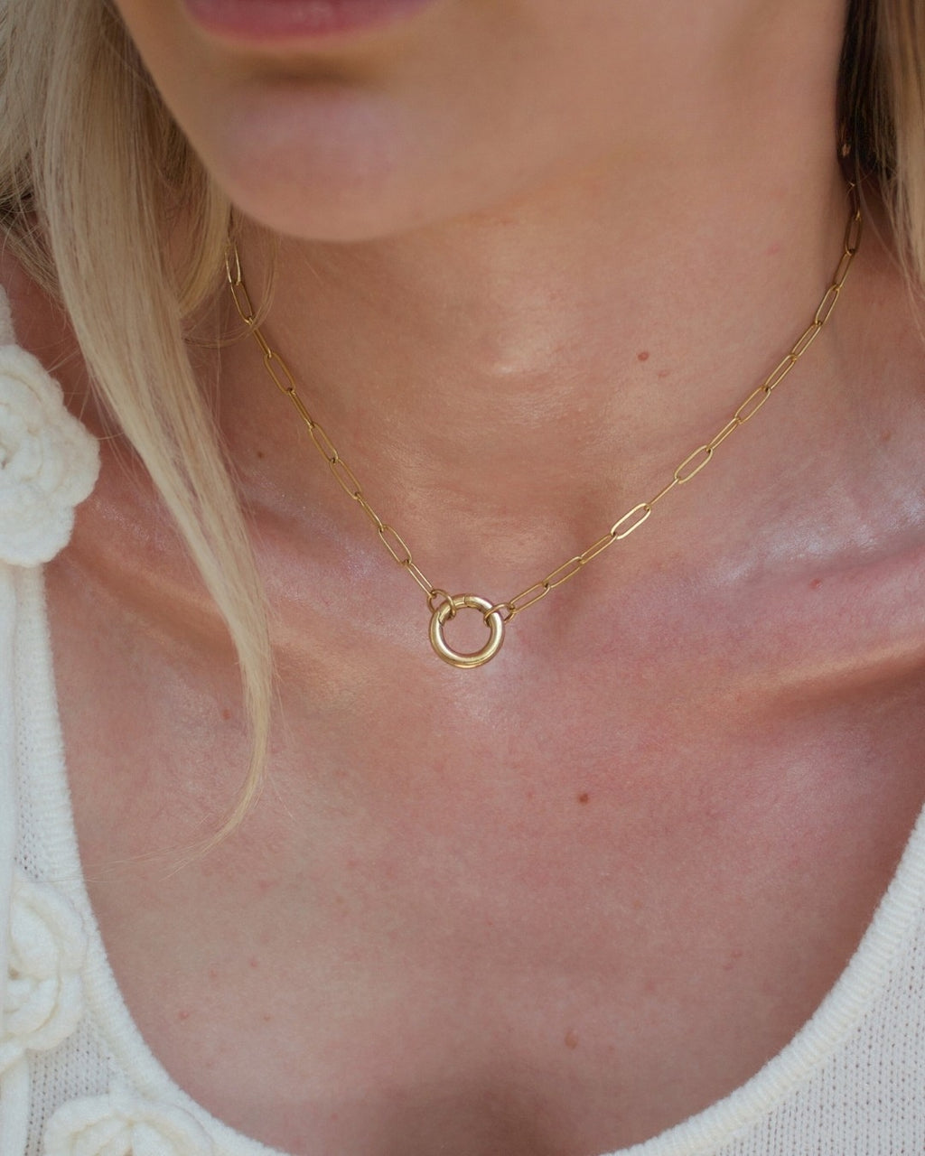 HALO CLASP PAPERCLIP NECKLACE