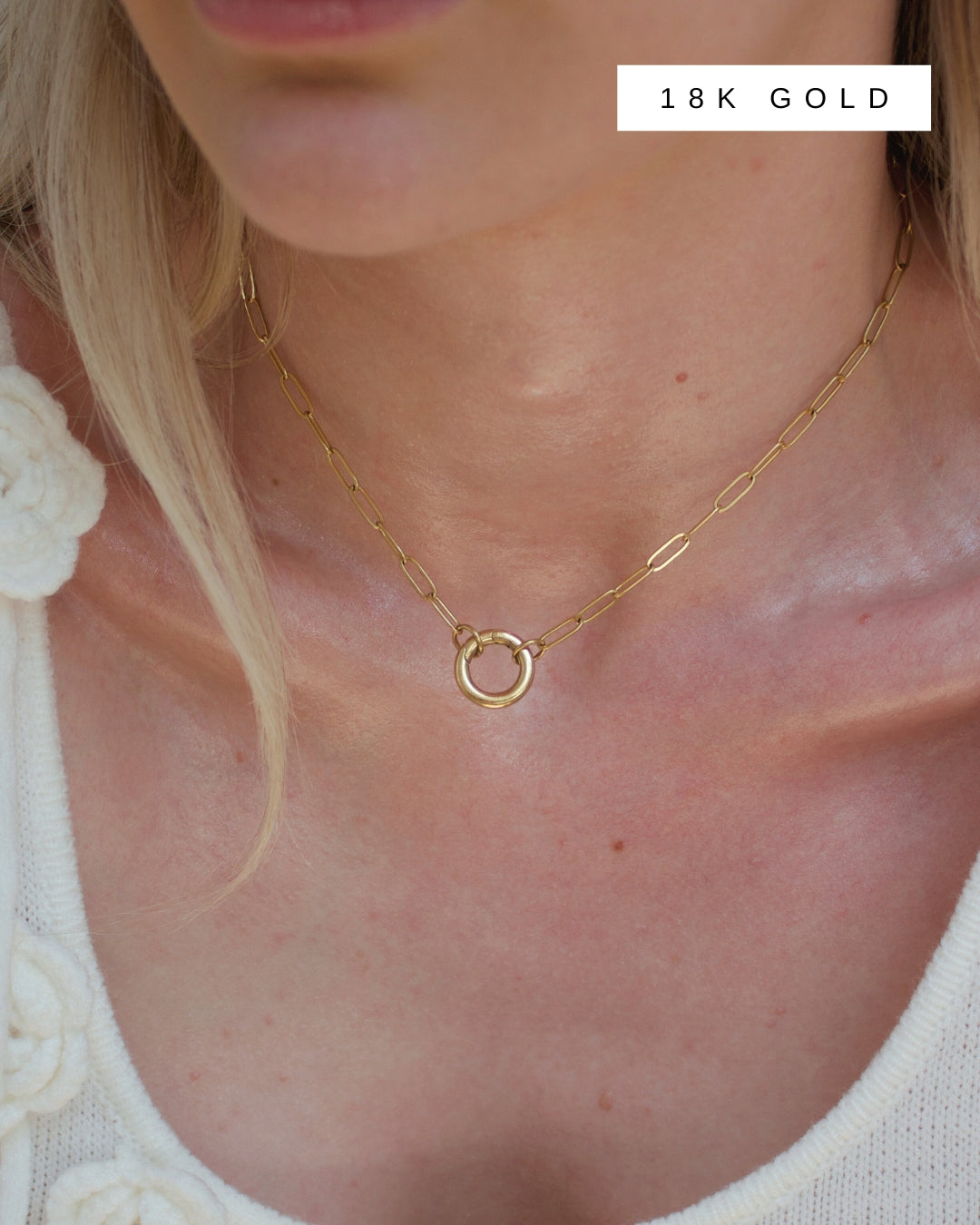 HALO CLASP PAPERCLIP NECKLACE