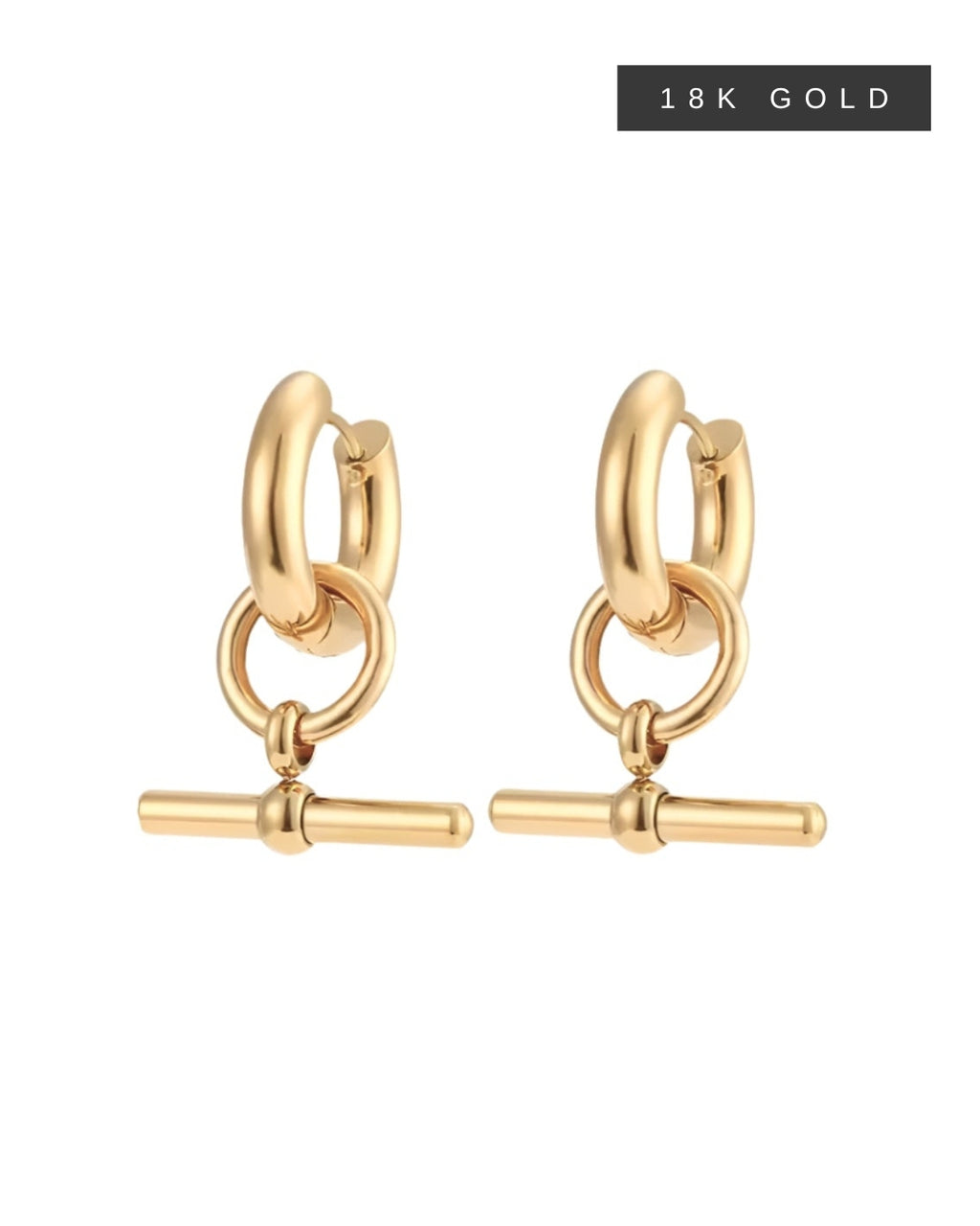 CHUNKY T-BAR HOOP HYPOALLERGENIC EARRINGS