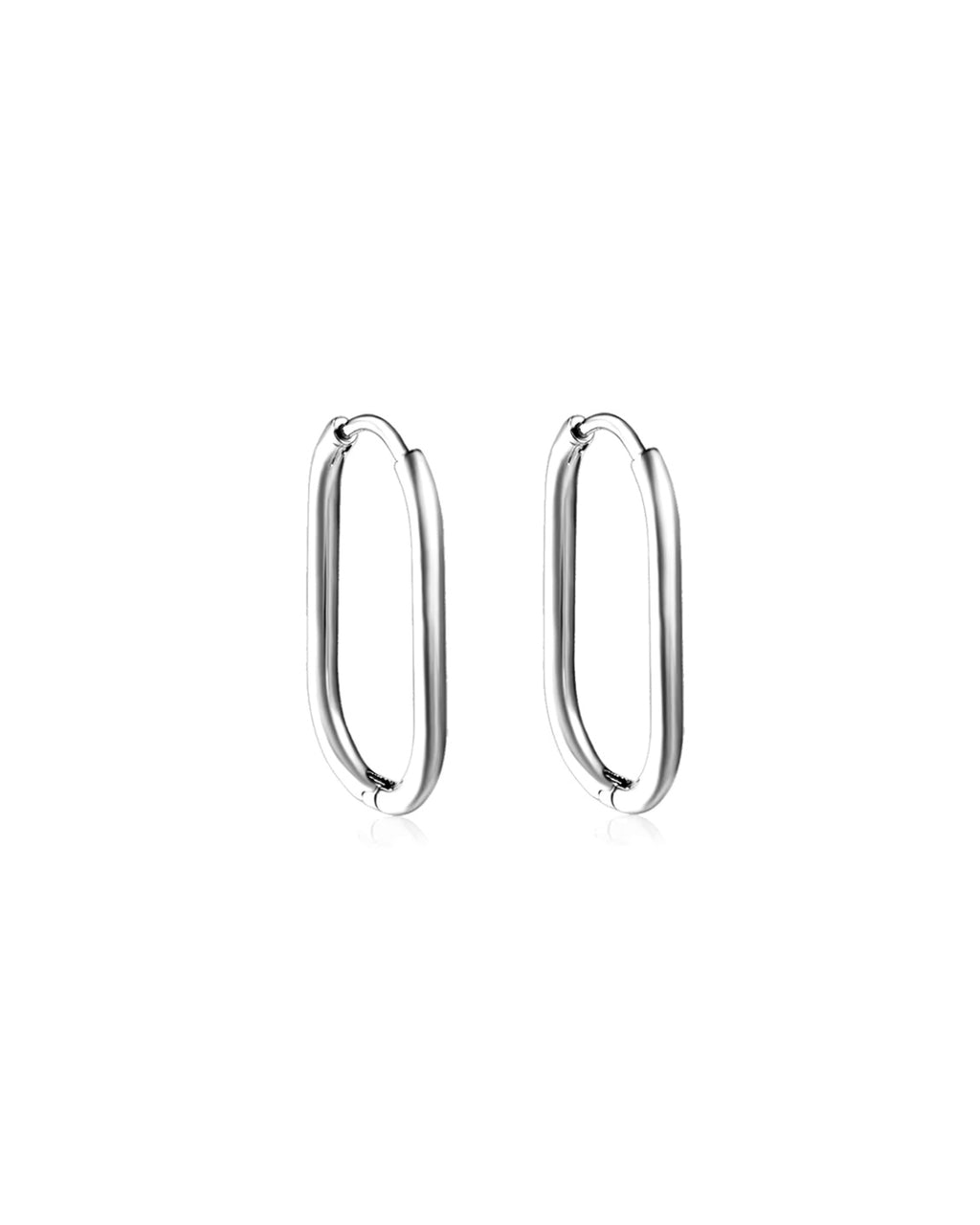 Mini Rectangle Hoop Earrings - Hypoallergenic