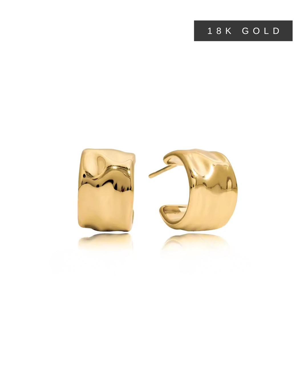 Hypoallergenic Hammered Hoop Earrings