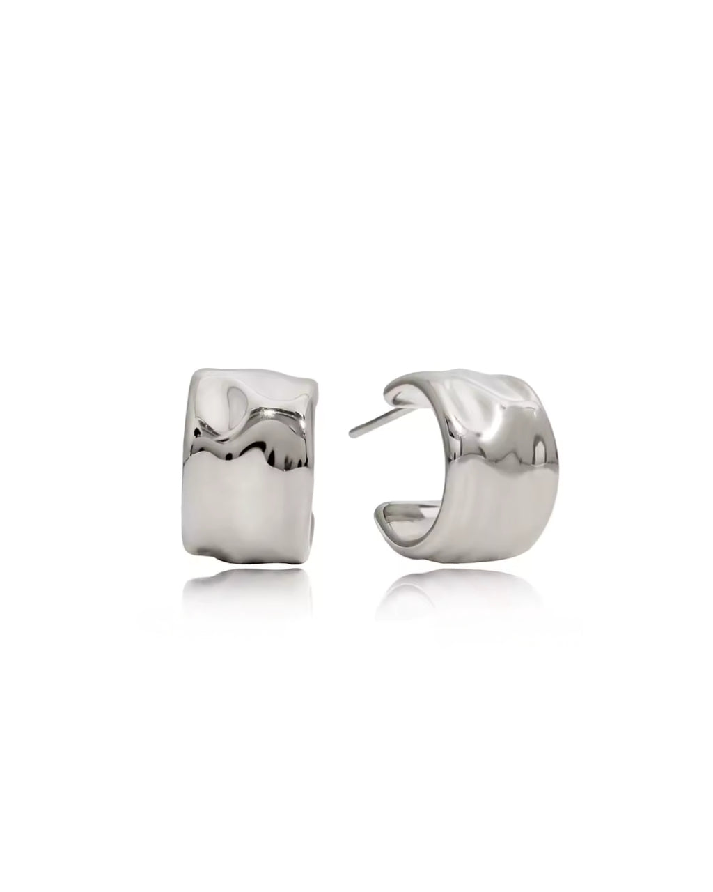 Hypoallergenic Hammered Hoop Earrings