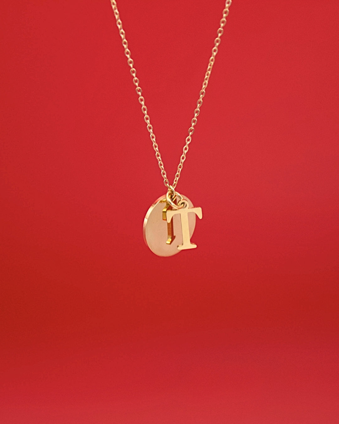 Disc Necklace With Optional Initial