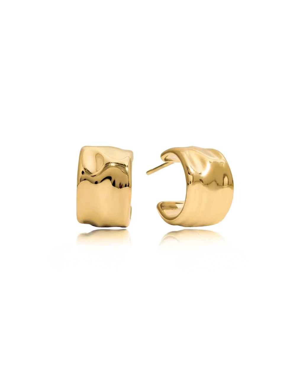 Hypoallergenic Hammered Hoop Earrings