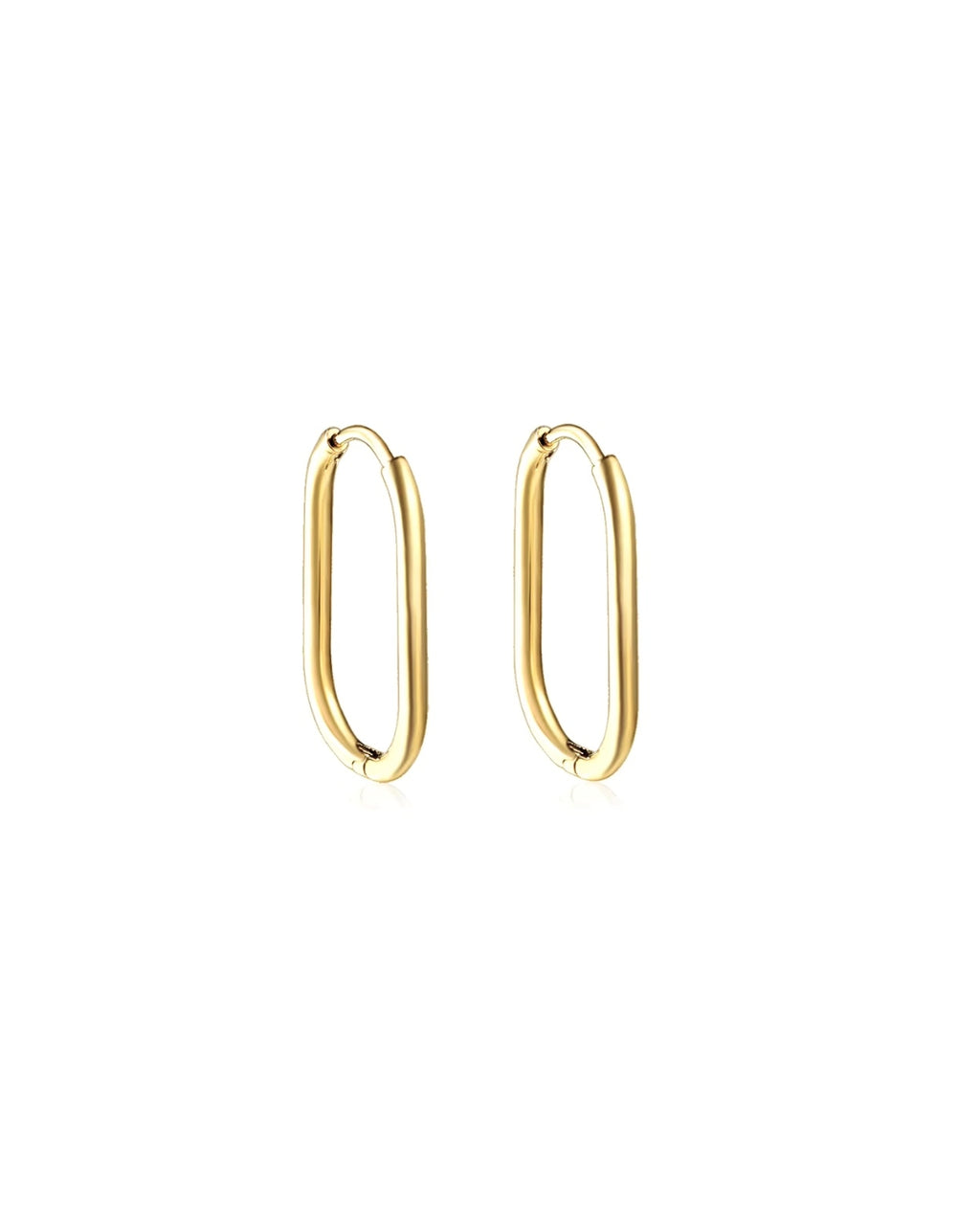 Mini Rectangle Hoop Earrings - Hypoallergenic