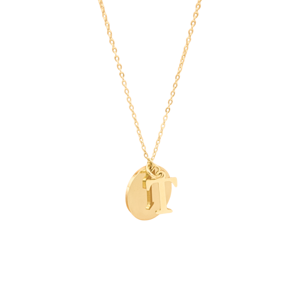 Disc Necklace With Optional Initial