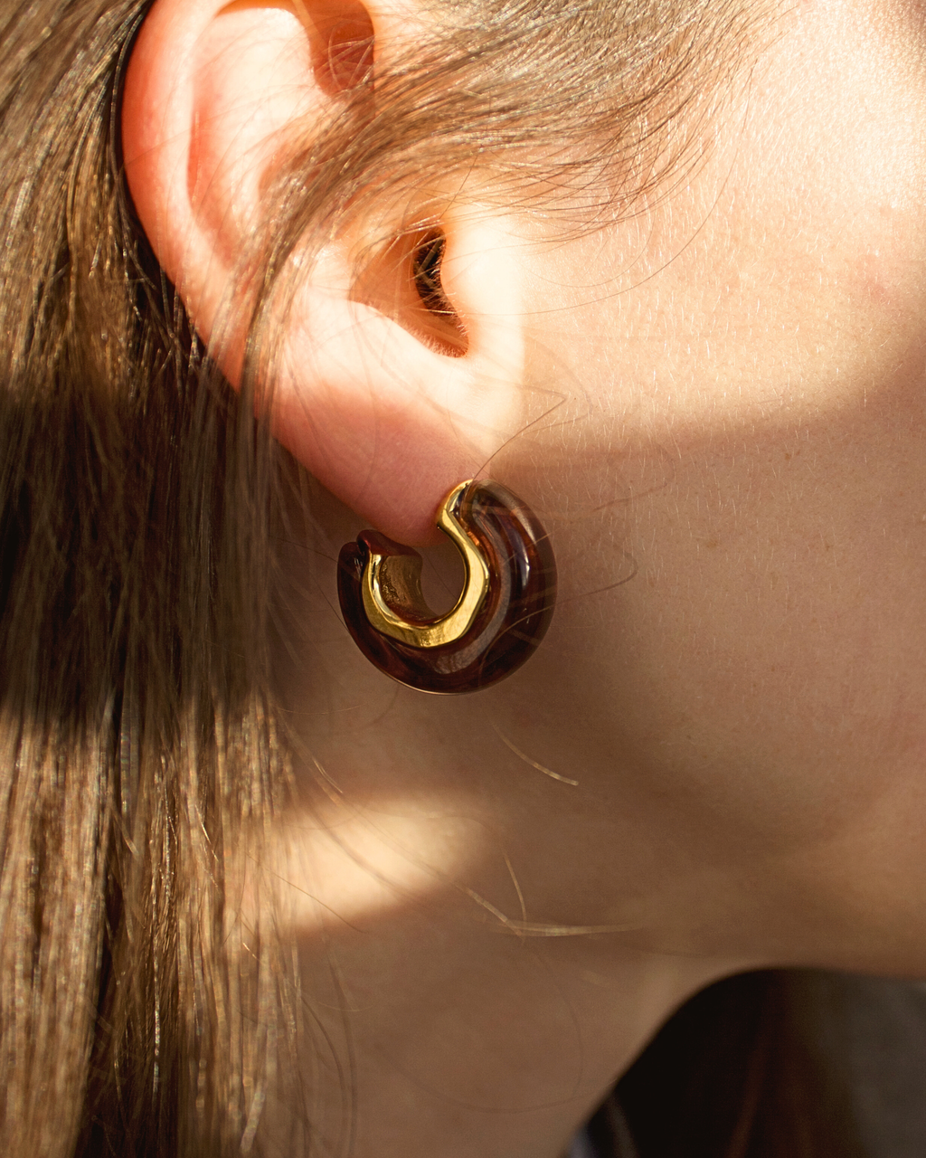 Hypoallergenic Tortoise Stud Earrings