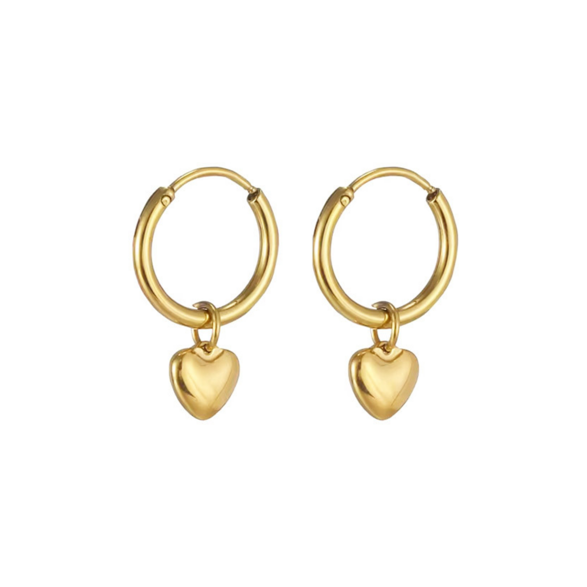 MINI HEART HOOP HYPOALLERGENIC EARRINGS