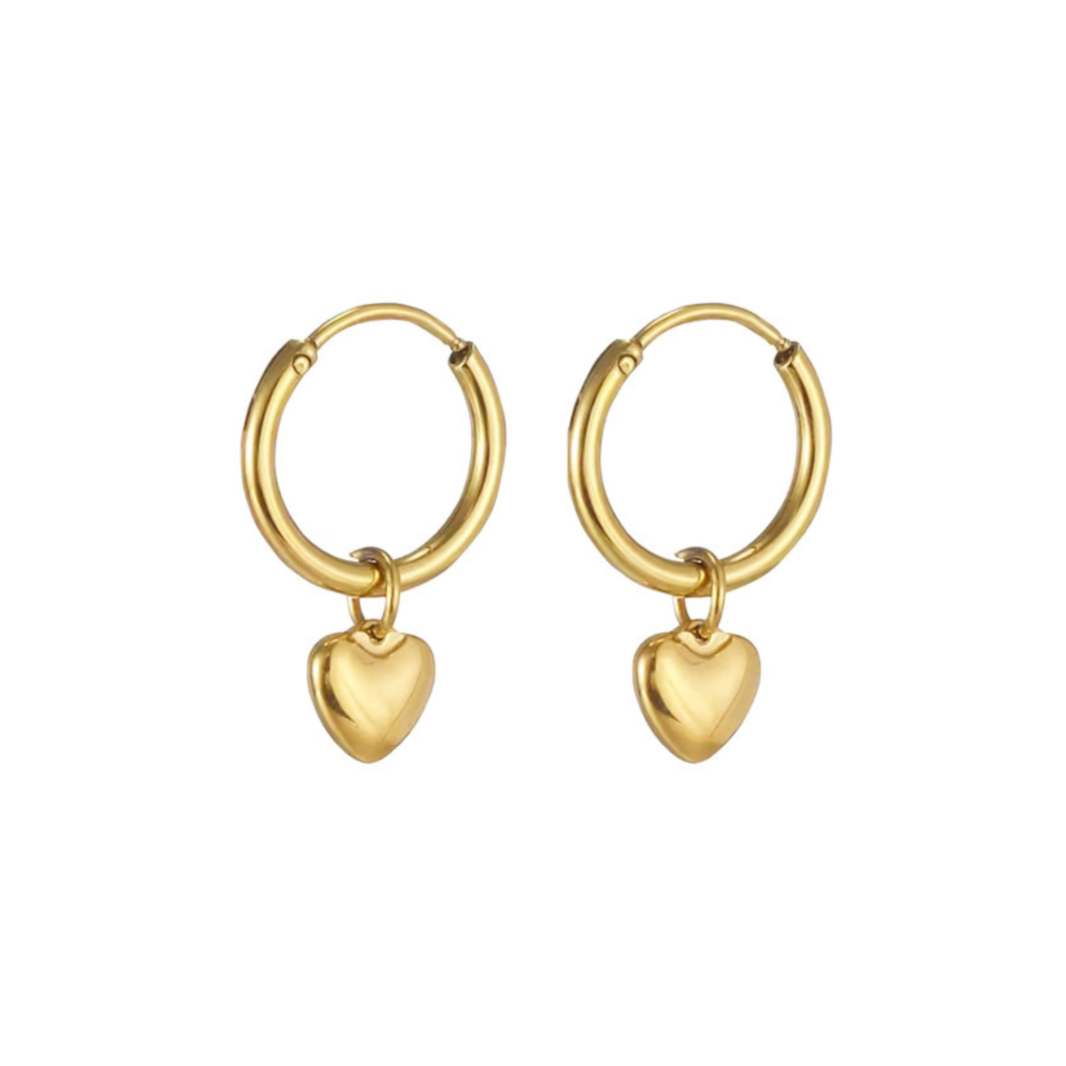 MINI HEART HOOP HYPOALLERGENIC EARRINGS