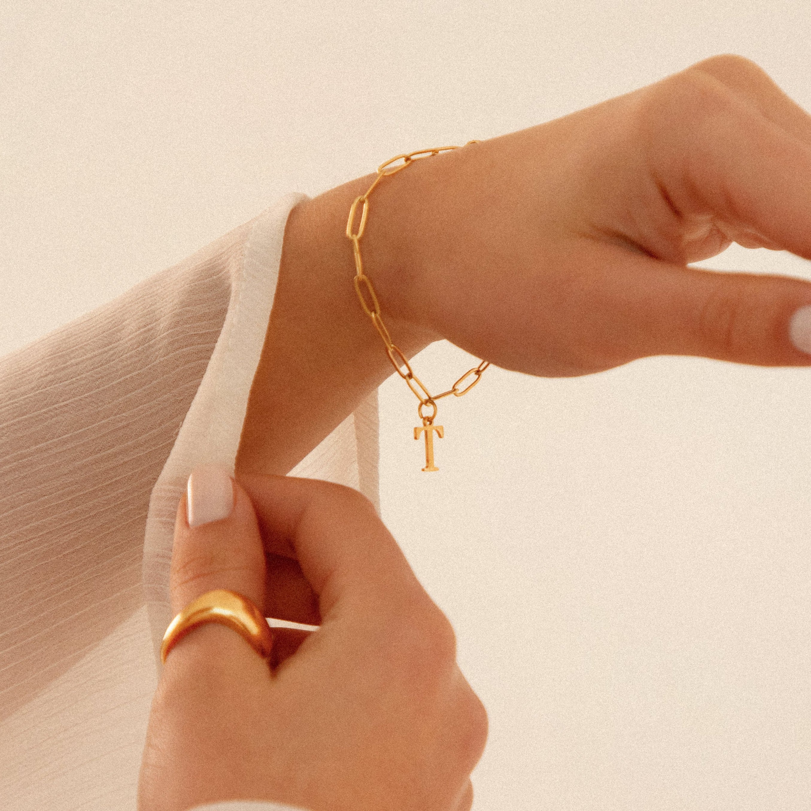 Personalised Letter Paperclip Bracelet