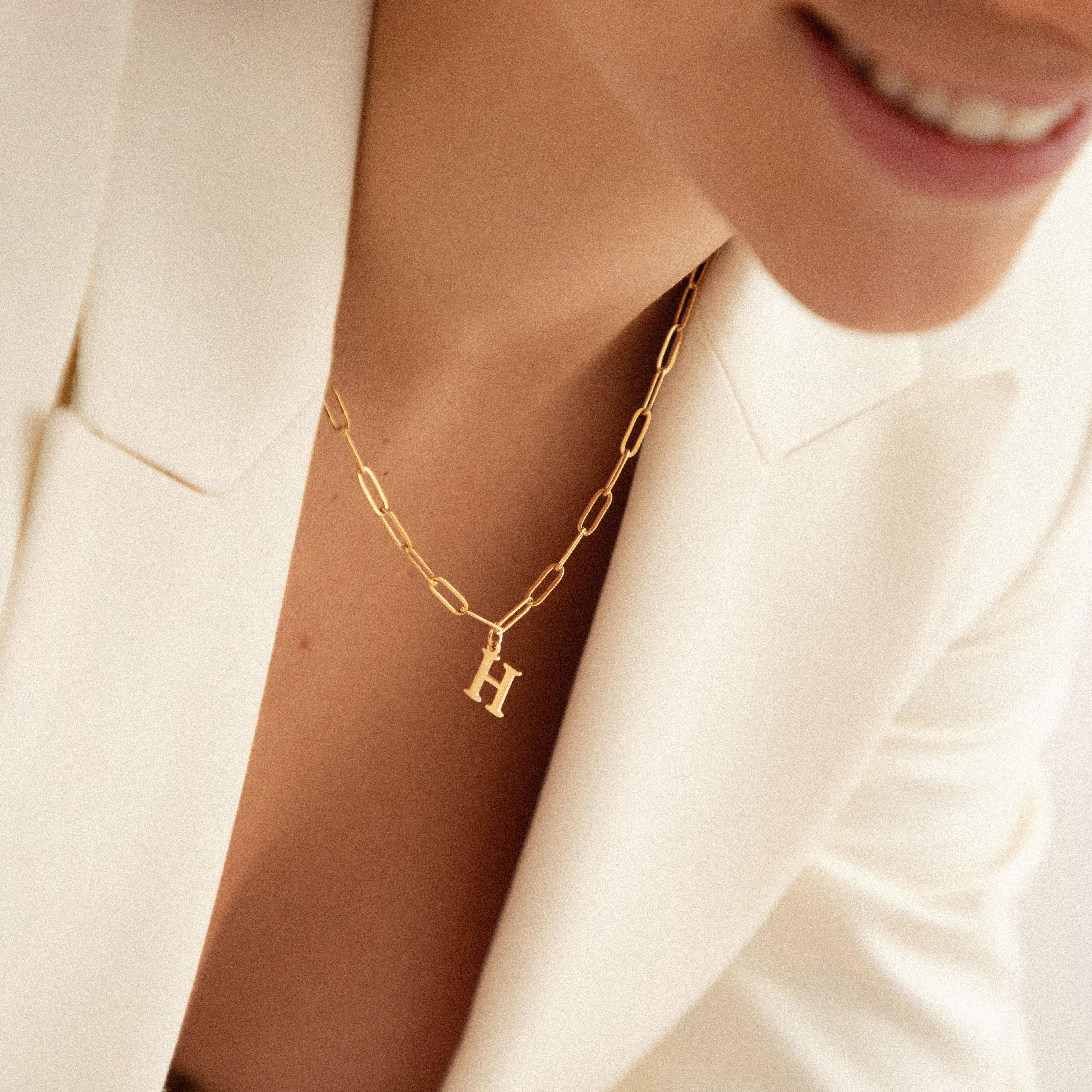 PERSONALISED LETTER PAPERCLIP NECKLACE