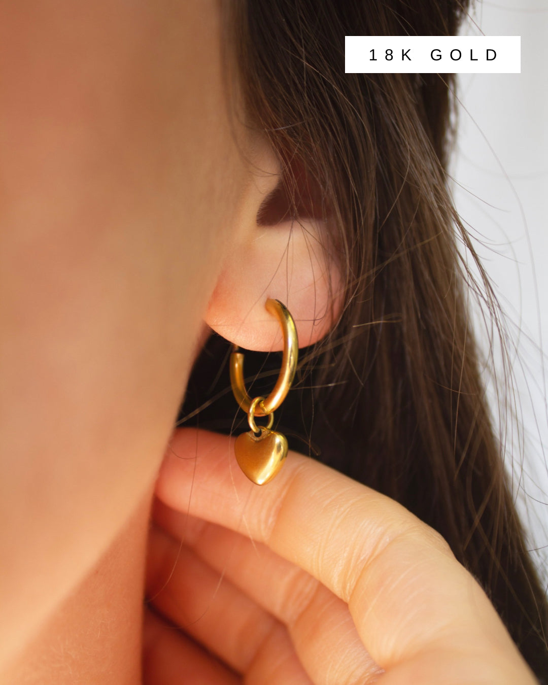 MINI HEART HOOP HYPOALLERGENIC EARRINGS