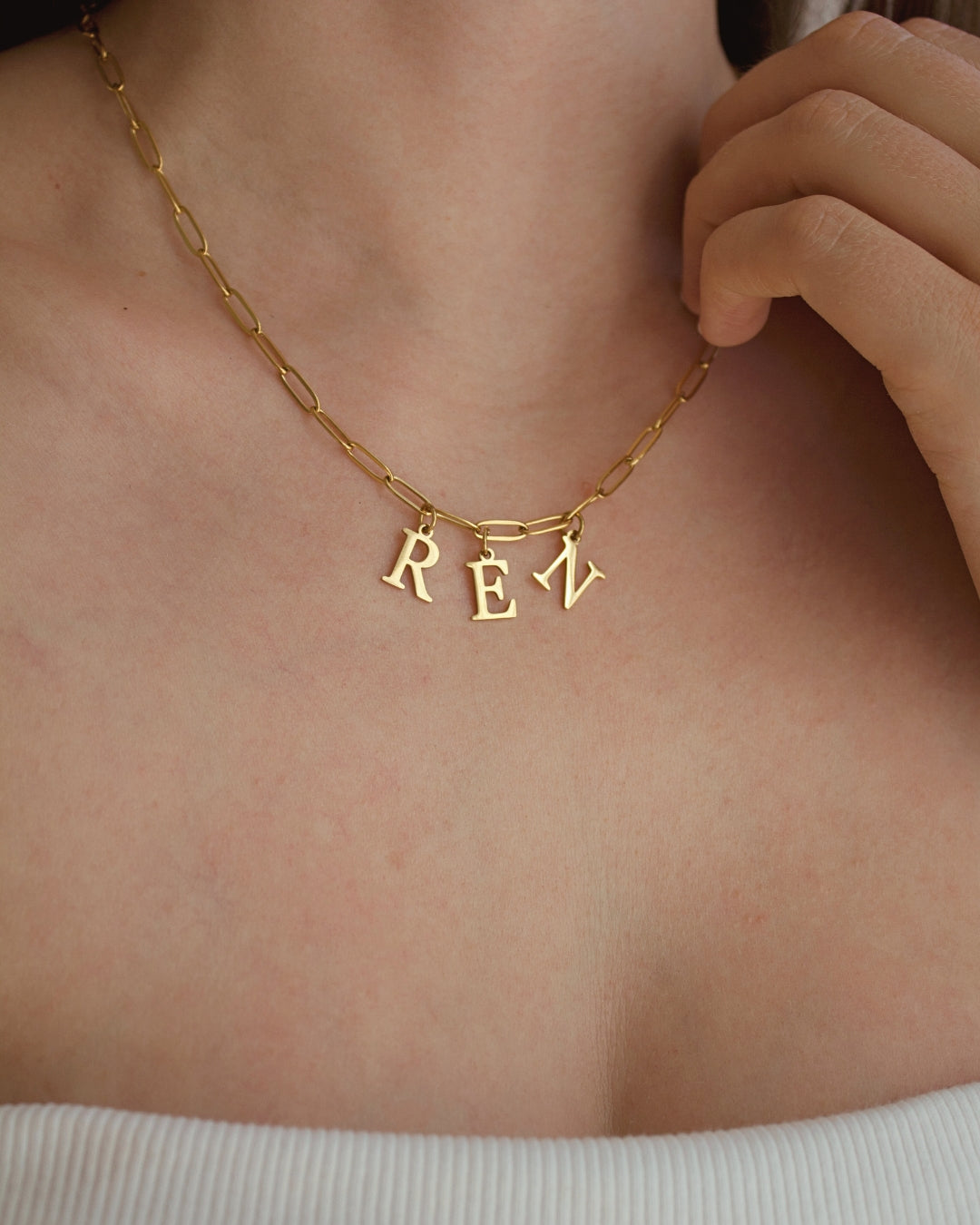 PERSONALISED LETTER PAPERCLIP NECKLACE