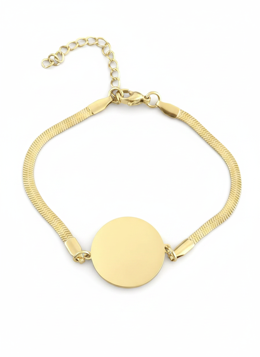 Personalised Disc Herringbone Bracelet