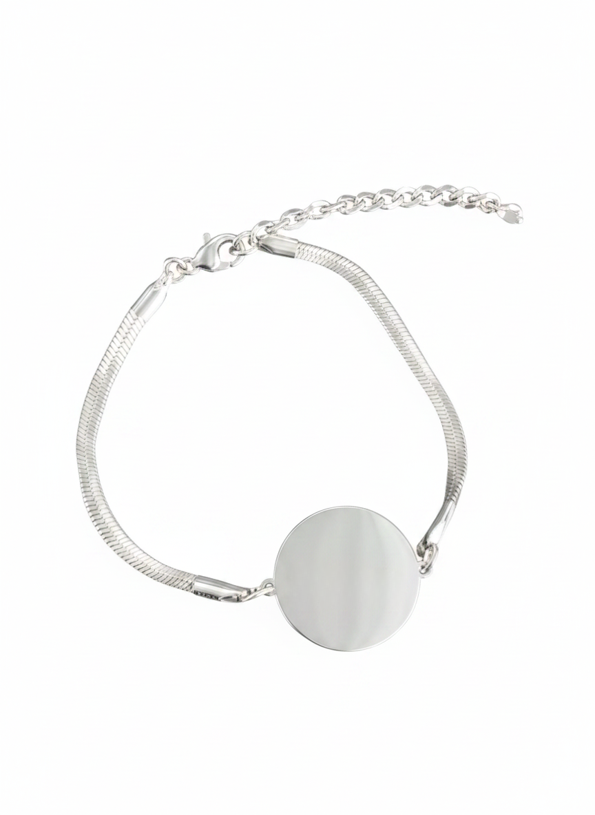 Personalised Disc Herringbone Bracelet