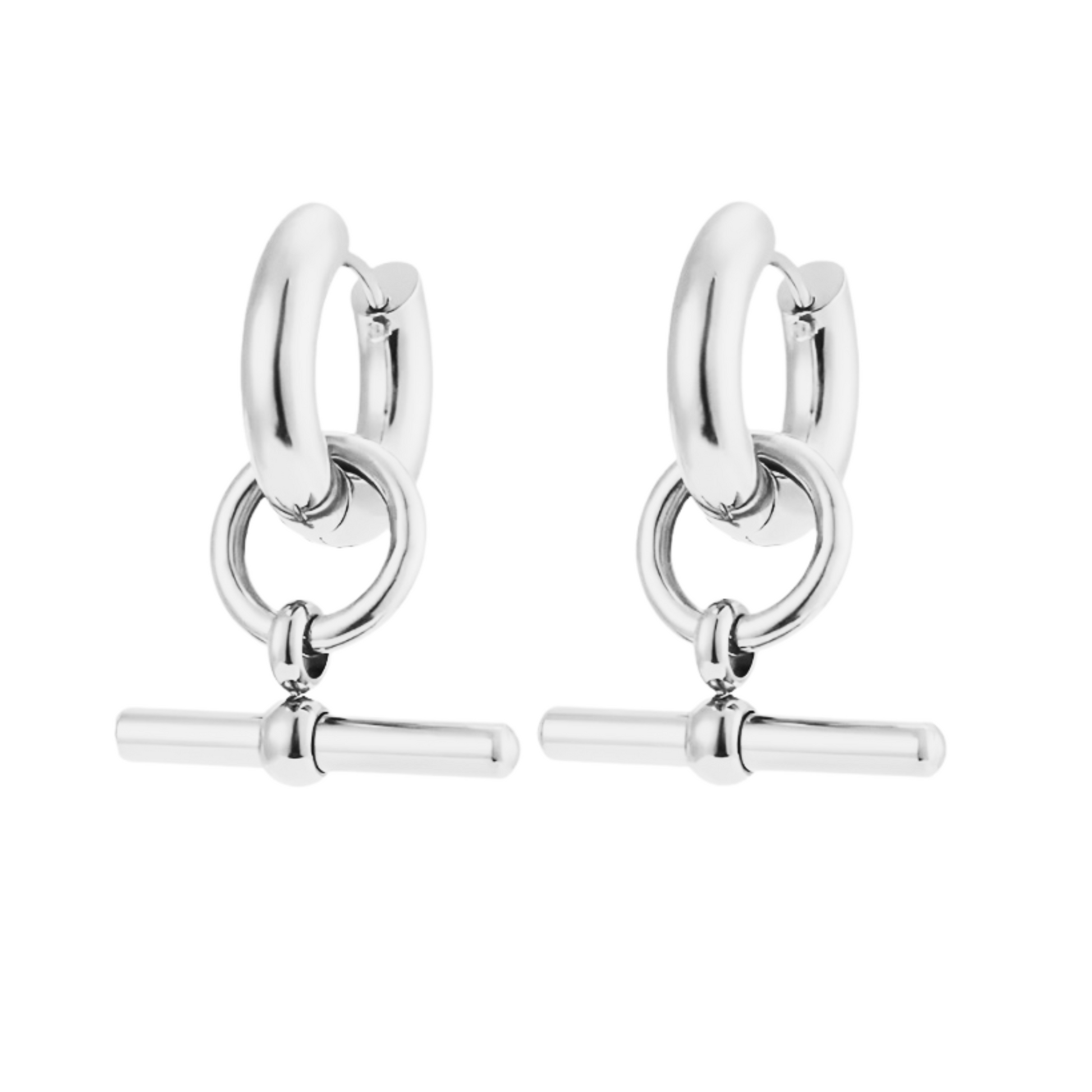 CHUNKY T-BAR HOOP HYPOALLERGENIC EARRINGS