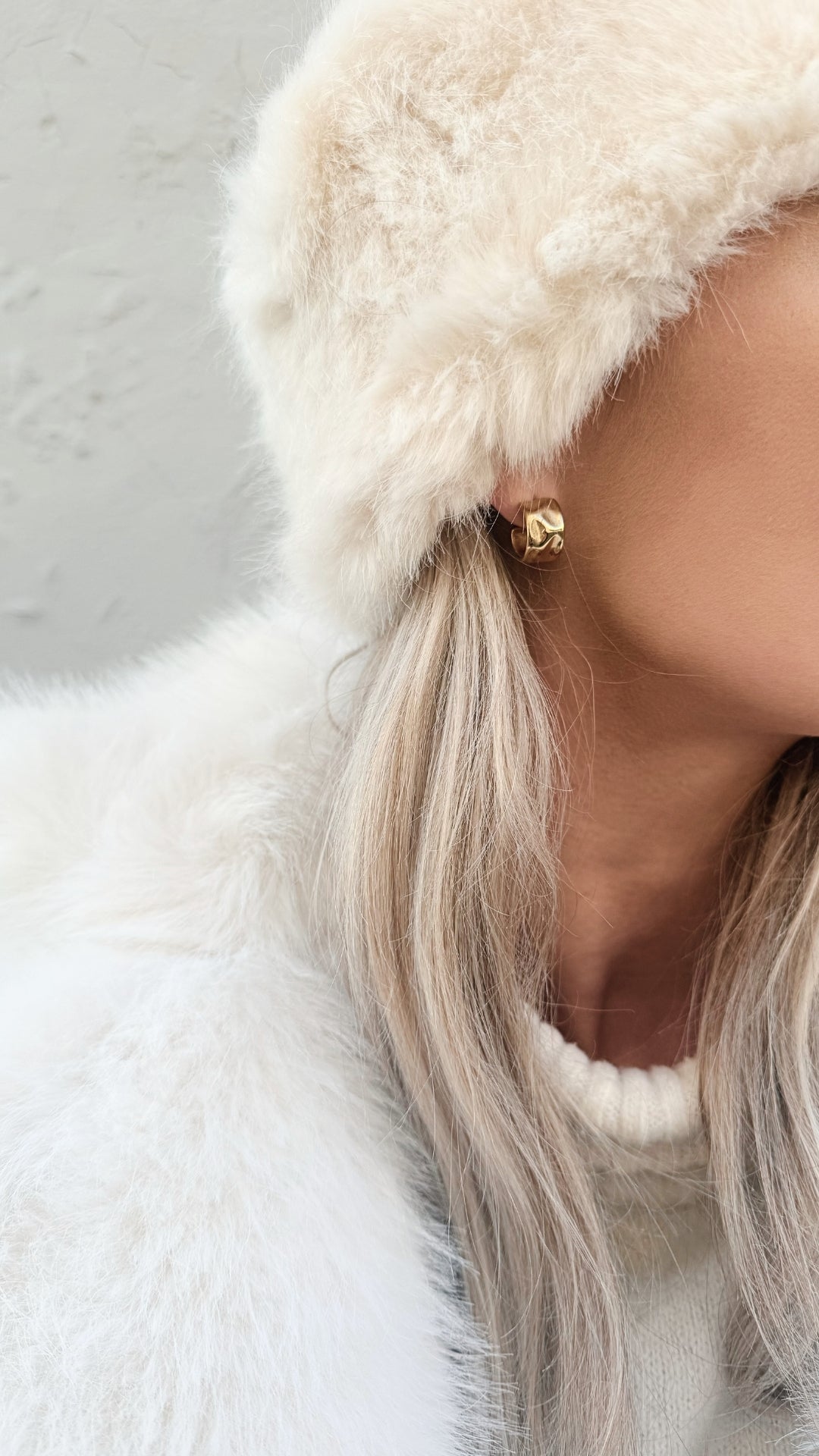 Hypoallergenic Hammered Hoop Earrings